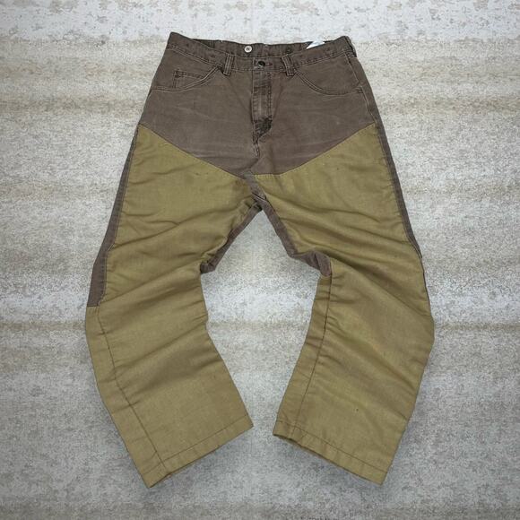 Vintage Wrangler Double Knees Jeans Baggy Fit Chocolate Brown Wash Denim 90s